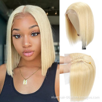 Cheap Peruvian Hair 613 Blonde Colored Bob Wig,Raw Virgin Transparent Hd Full Lace Human Hair Wig,Bob Wig Human Hair Lace Front